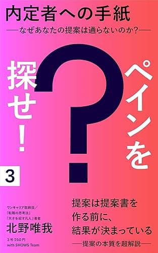 内定者への手紙　ペインを探せ！　ーなぜあなたの提案は通らないのか？ー (SHOWS Book)