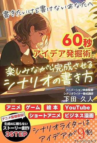 書きたいけど書けないあなたへ 60秒アイデア発掘術で楽しみながら完成させるシナリオの書き方: アニメ監督直伝！　生成AIに頼らないストーリー創作3STEP (ナレッジシェルフ)
